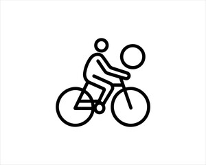 Fototapeta premium silhouette of a person riding a bicycle