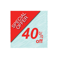 40% Off Banner Design | Royalty-Free Vector Image Special Offer