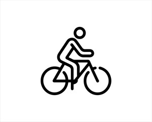 Fototapeta premium silhouette of a person riding a bicycle