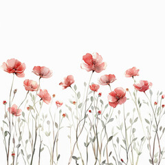 Obraz premium Watercolor Red Flower Arrangement