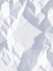 Obraz premium A close-up shot of a crumpled white paper with soft shadows, texture