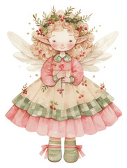 Fototapeta premium PNG Pink christmas elf illustration colors style.