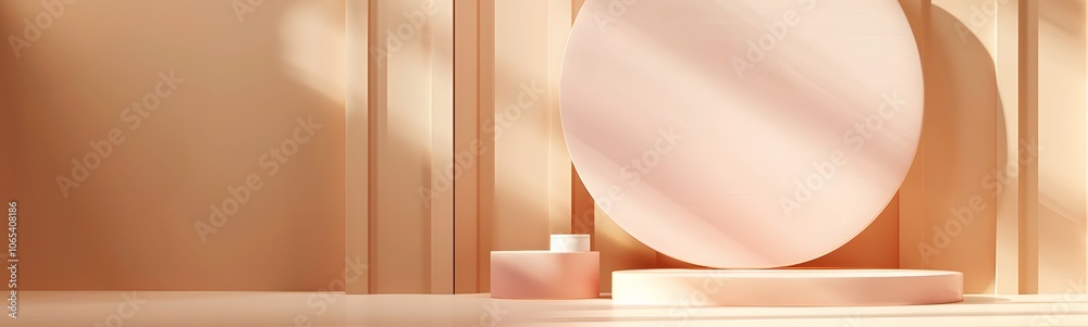 Poster background podium 3d product display stand platform abstract pastel light. stage podium 3d backgroun
