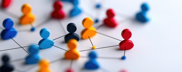 Obraz premium Explore the dynamics of circular hr networks enhancing recruitment through high-fidelity people icons