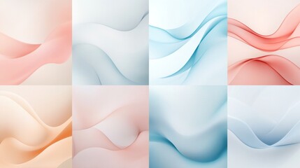 Obraz premium Abstract Wave Backgrounds: Soft Pastel Colors & Smooth Textures