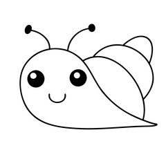Cute snail outline 