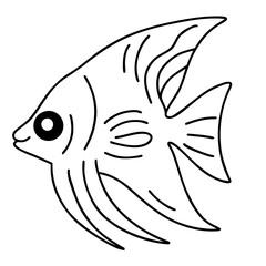 Cute fish ocean animal doodle 