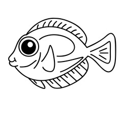 cute fish ocaen animal doodle 