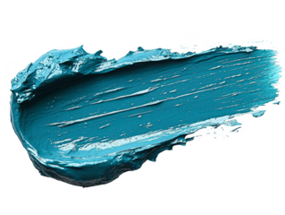 Teal Nail Polish Smear on White Background