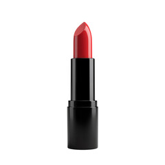 Obraz premium Red lipstick in black tube, cosmetics for beauty enthusiasts