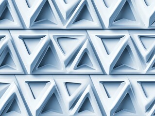 A bold geometric seamless pattern with repeating triangles and diamond shapes, forming an intricate 3D effect with layered depth