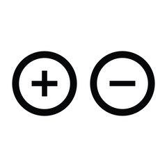 Plus and minus icon round outline vector. plus minus sign and symbol. add plus icon. Plus Minus Icon set for web and mobile app. Vector illustration. Eps file 39.
