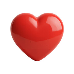 Shiny Red Heart Symbol on White Background