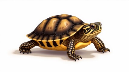 Obraz premium Minimalist baby box turtle illustration, perfect for nature-related content or education