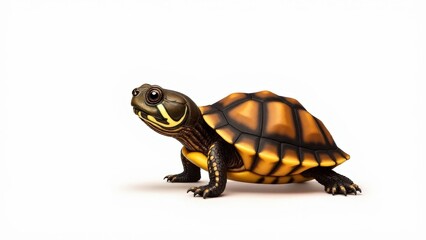 Baby box turtle art showing unique shell textures, ideal for nature or wildlife themes