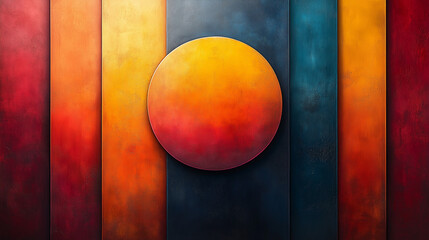 Retro and Art Deco Background with Colorful Geometric Shapes and Lines