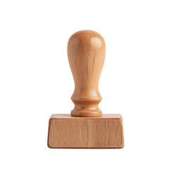 Wooden stamp with round handle and rectangular base