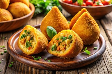 Crispy Brazilian Coxinha Close Up Aerial Photography