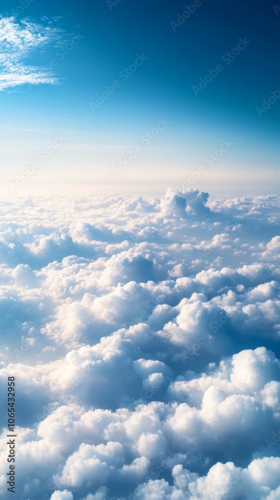 Poster the sky is filled with fluffy clouds illuminated by the setting sun, creating a peaceful and idyllic