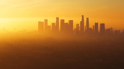 Fototapeta premium A City Struggles Under Smoke: The Environmental Cost of Industrial Operations and Automobile Emissions on Urban Atmospheres