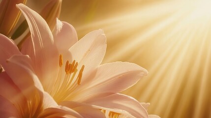 Fototapeta premium Delicate Beauty: A Glorious Macro Shot of Blooming Flowers in the Gentle Embrace of Soft Morning Light
