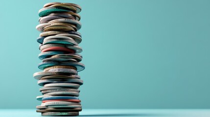 A stack of coins on top of each other
