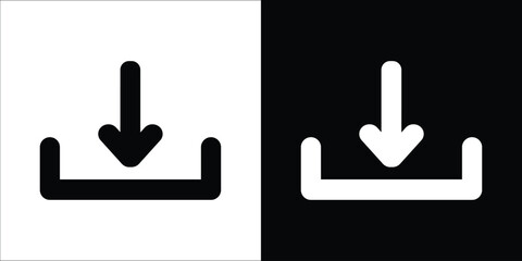 Obraz premium Download Icon Set, File Download Icon Line Art, Silhouette, Outline Vector, Stock Illustrations, Graphics Design, Logo, Symbol, Fully Editable Stroke Vector or EPS