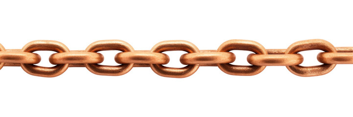 Obraz premium bronze chain line isolated on transparent background cutout
