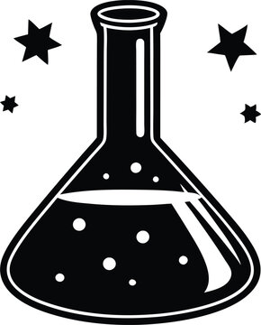 recommend clip art: Chemical glass tube, Chemical flask silhouette vector illustration