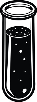 black test tube with bubbles clip art preview