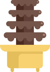 Chocolate fountain, overflowing with rich melted chocolate, ready to dip delicious treats