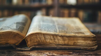 Obraz premium A closeup of an old vintage rusty book with yellowed pages