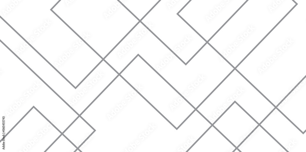Leinwandbilder grey geometric overlapping square seamless pattern. Modern white transparent material in triangle technology line vector background. abstract style hipster isolated geometric outline corporate design