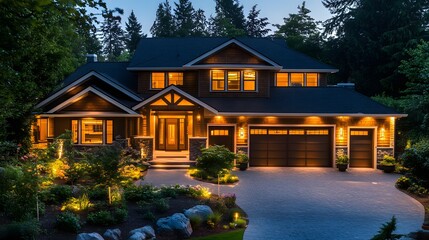 A home equipped with smart light sensors that automatically adjust brightness