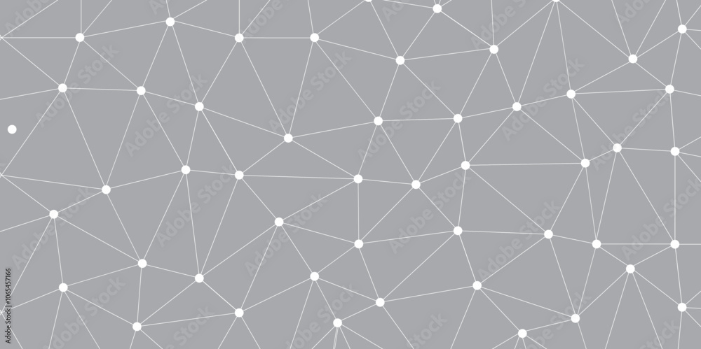 Aufkleber Abstract geometric background with connecting dots and lines with low poly triangle shapes. Polygonal Mesh Background Vector design digital technology concept Global network connection data structure.