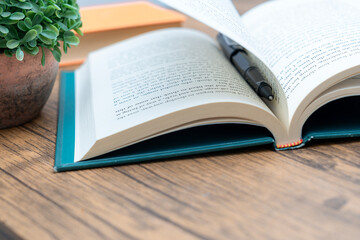 Fototapeta premium Books on desk in modern design office