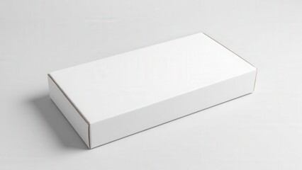 Minimalist white long pizza box with open lid, perfect for customizable design and branding