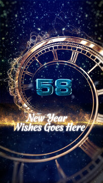 New Year Countdown with New Year and Christmas Wishes. Vertical Stories for Social Media.