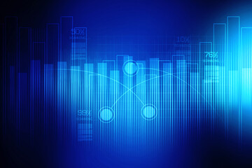 2d illustration Stock market online business concept. business Graph 