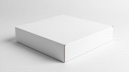 Naklejka premium Realistic mockup of a white long pizza box, blank and ready for branding or labeling