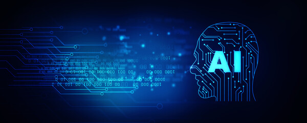 2d illustration Artificial Intelligence (AI) concept
