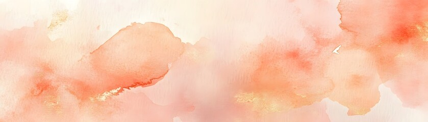 Fototapeta premium Abstract Watercolor Painting with Peach and Gold Hues