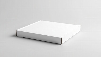 Empty white long pizza box mockup, isolated with subtle shadows for product design