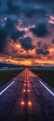 Fototapeta premium ai creates generative images, airport runway airplane picture Parked on the airport, rain falling, water reflection 