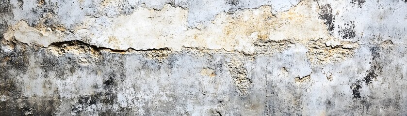Fototapeta premium Weathered and Cracked Concrete Wall with Peeling Paint