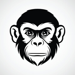 Vector monkey face logo design