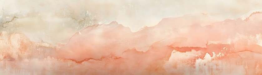 Fototapeta premium Abstract Watercolor Painting in Earthy Tones with Distressed Texture