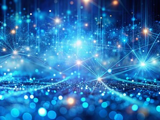 Obraz premium Futuristic Digital Light Blue Internet Background with Sparkling Glitter and Decoding Effects for Technology and Innovation Concepts