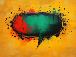 abstract grunge background with bubble,Colorful comic style speech bubble, Generative AI