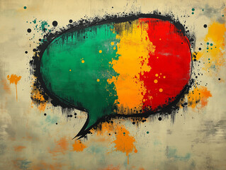 abstract grunge background with bubble,Colorful comic style speech bubble, Generative AI